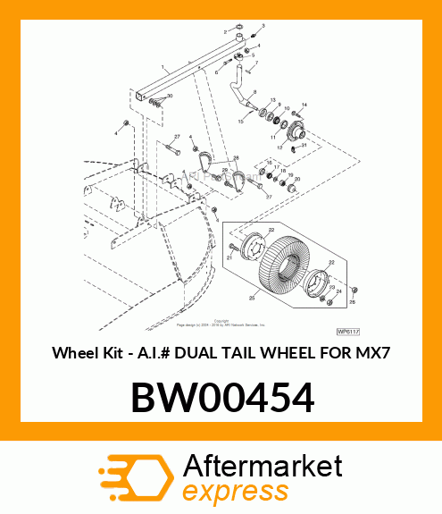 Wheel Kit - A.I.# DUAL TAIL WHEEL FOR MX7 BW00454