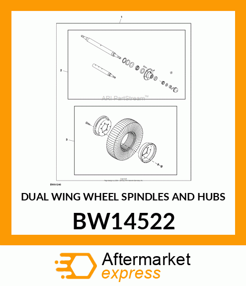 DUAL WING WHEEL SPINDLES AND HUBS BW14522