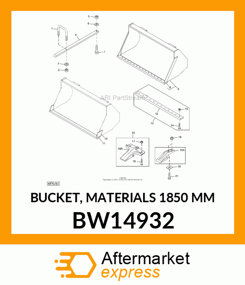 BUCKET, MATERIALS (1850 MM) BW14932