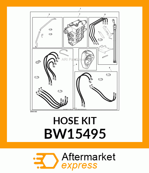 HOSES AND PARTS (2 FUNCTION) BW15495