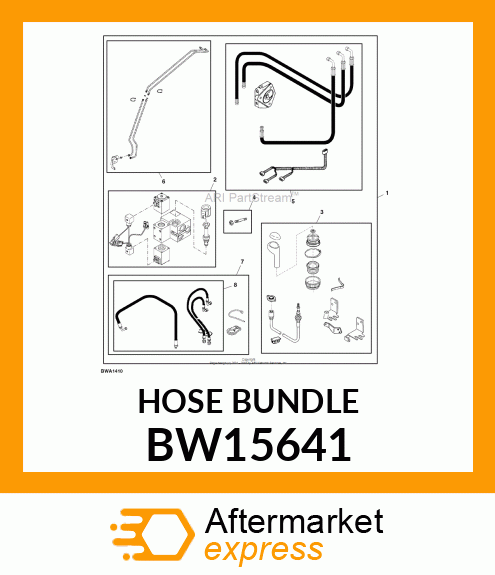 HOSES AND PARTS (THIRD FUNCTION) BW15641