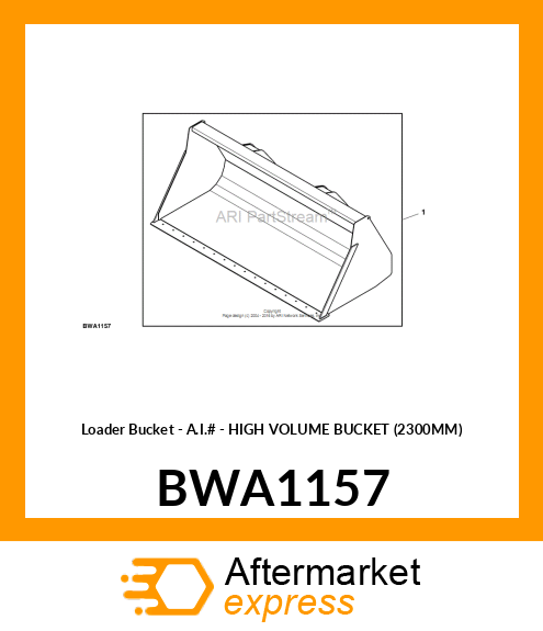 2300MM HIGH VOLUME BUCKET BWA1157