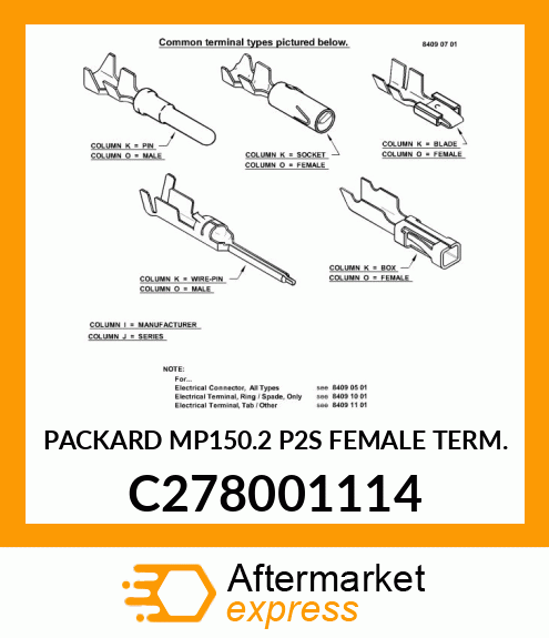 PACKARD MP150.2 P2S FEMALE TERM. C278001114