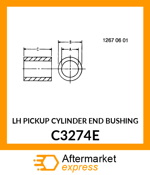 LH PICKUP CYLINDER END BUSHING C3274E
