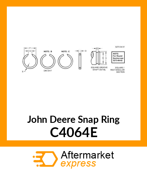 SNAP RING, AUGER DRIVEN SPROCKET RE C4064E