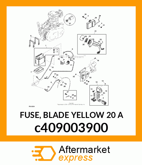 FUSE, BLADE YELLOW 20 A c409003900