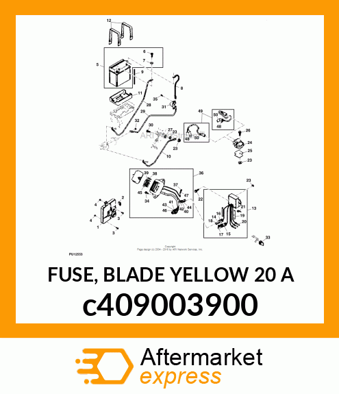 FUSE, BLADE YELLOW 20 A c409003900