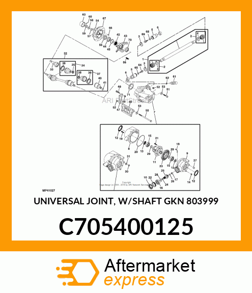 UNIVERSAL JOINT, W/SHAFT GKN 803999 C705400125