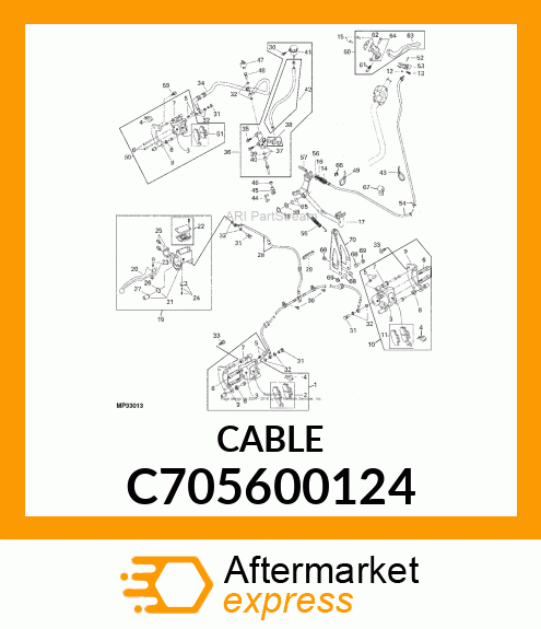 CABLE, BRAKE RR C705600124