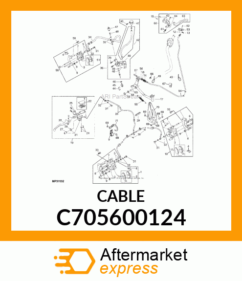 CABLE, BRAKE RR C705600124