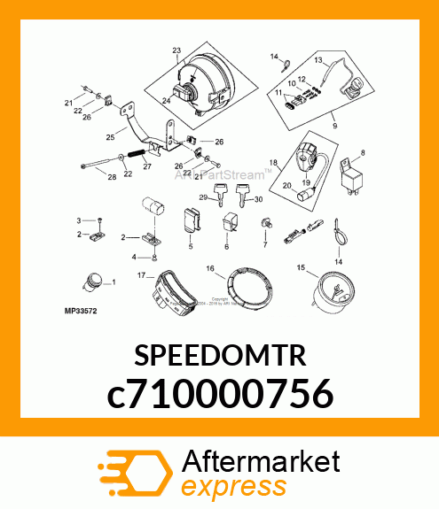 SPEEDOMETER, SPEEDOMETER W/ CONT HO c710000756