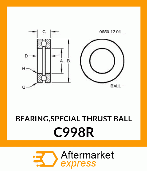 BEARING,SPECIAL THRUST BALL C998R