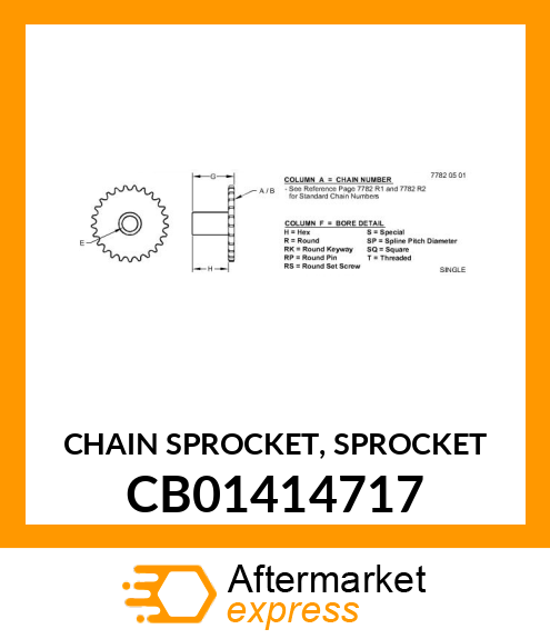 CHAIN SPROCKET, SPROCKET CB01414717