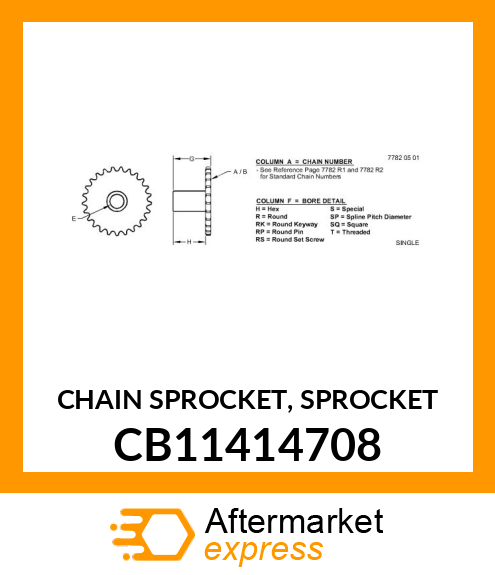 CHAIN SPROCKET, SPROCKET CB11414708