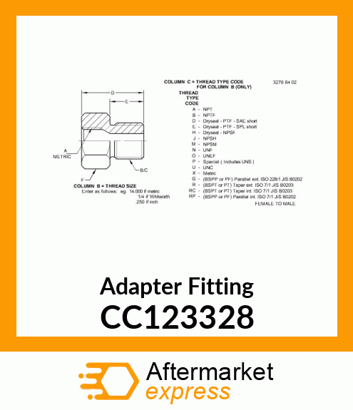 Adapter Fitting CC123328