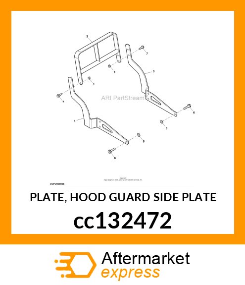 PLATE, HOOD GUARD SIDE PLATE cc132472