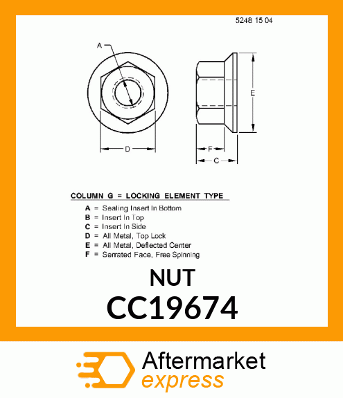 ECROU A EMBASE STRIEE M 10 CC19674