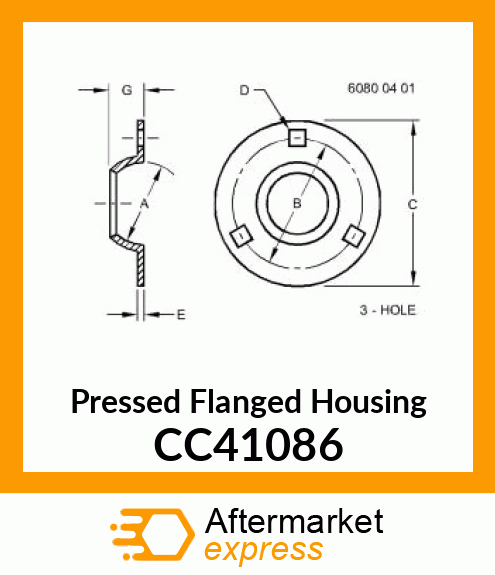 Pressed Flanged Housing CC41086