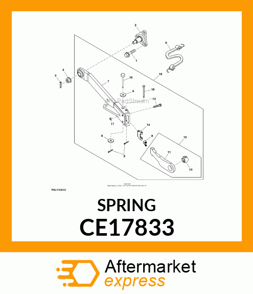 SPRING, TELESCOPIC DRAFT LINK CE17833