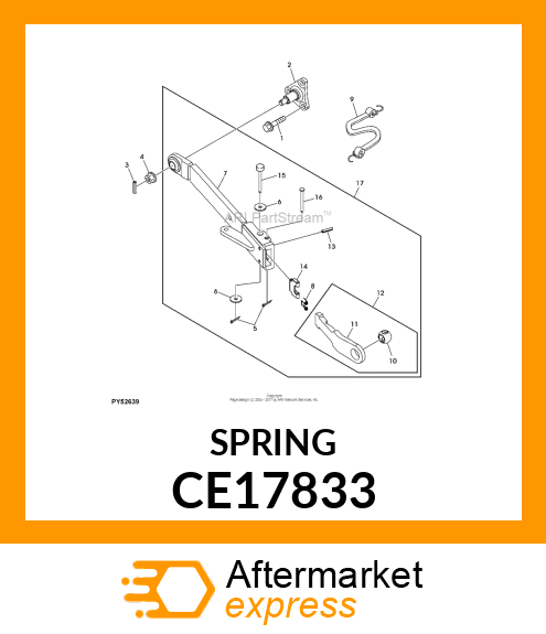 SPRING, TELESCOPIC DRAFT LINK CE17833