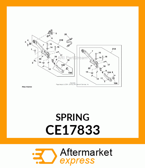 SPRING, TELESCOPIC DRAFT LINK CE17833