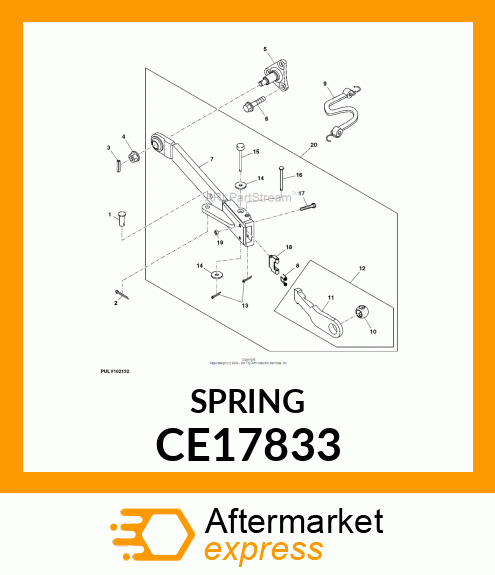 SPRING, TELESCOPIC DRAFT LINK CE17833