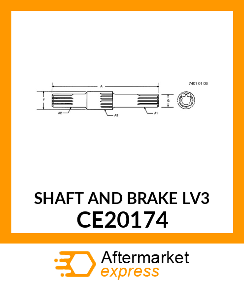 SHAFT AND BRAKE LV3 CE20174