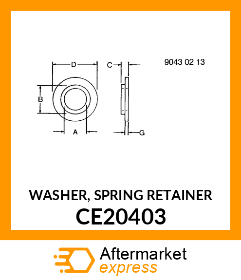 WASHER, SPRING RETAINER CE20403