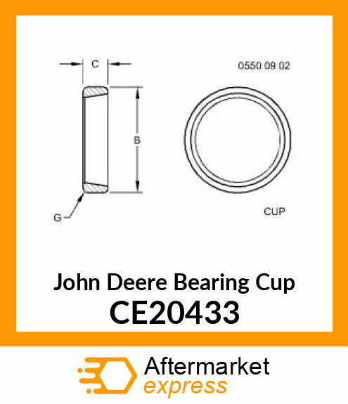 BEARING CUP, BEARING CUP, PISTA DE CE20433