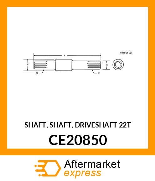 SHAFT, SHAFT, DRIVESHAFT 22T CE20850