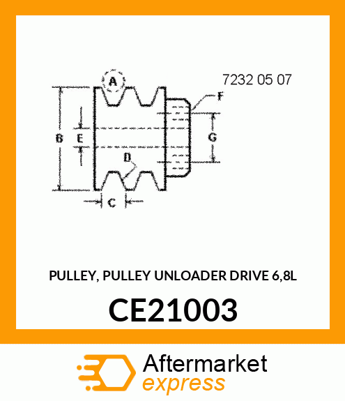 PULLEY, PULLEY UNLOADER DRIVE 6,8L CE21003