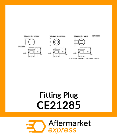 Fitting Plug CE21285