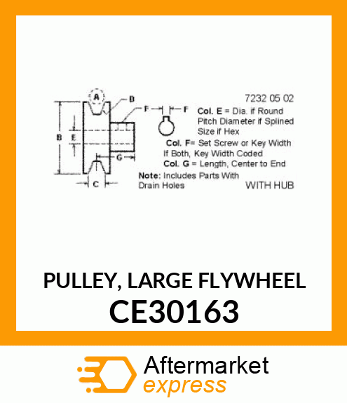 PULLEY, LARGE FLYWHEEL CE30163