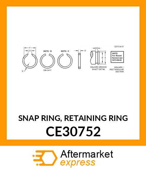 SNAP RING, RETAINING RING CE30752