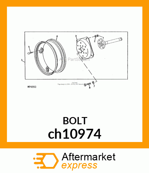 BOLT, W/NUT COMP ch10974