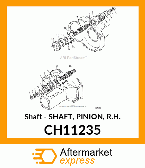 Shaft - SHAFT, PINION, R.H. CH11235