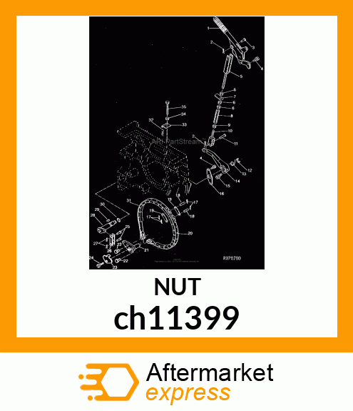 NUT, METRIC, L.H. THREAD HEX ch11399