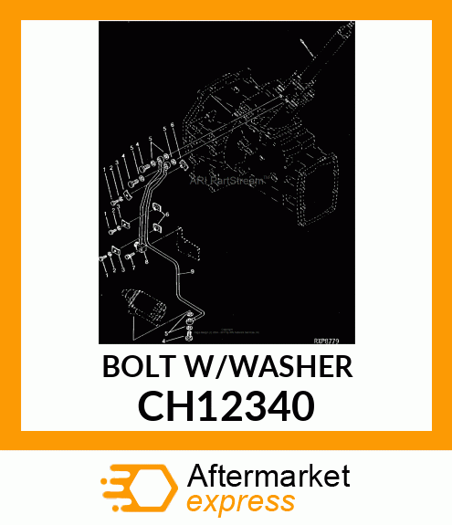 Bolt - BOLT W/WASHER # SUB TO 12M7065, 19M CH12340