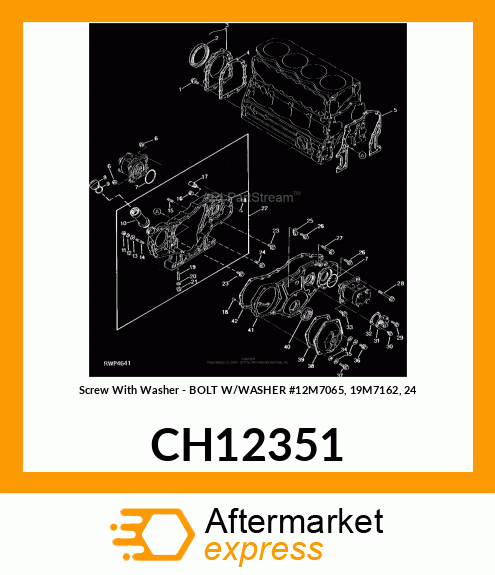 Screw With Washer - BOLT W/WASHER #12M7065, 19M7162, 24 CH12351