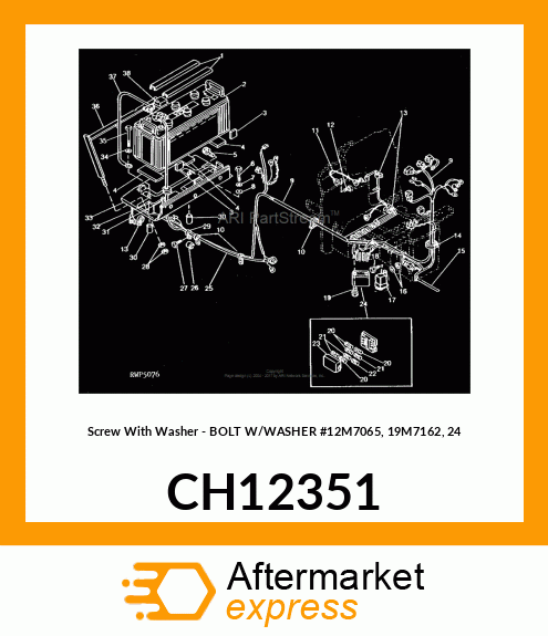 Screw With Washer - BOLT W/WASHER #12M7065, 19M7162, 24 CH12351