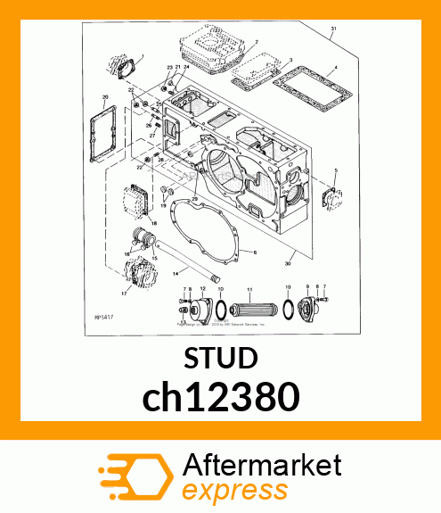 STUD,BOLT 8 X 35 ch12380