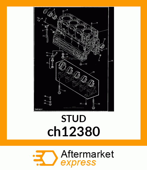 STUD,BOLT 8 X 35 ch12380