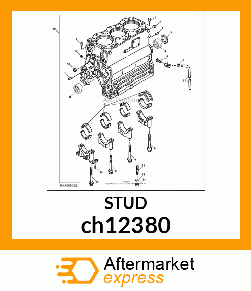 STUD,BOLT 8 X 35 ch12380