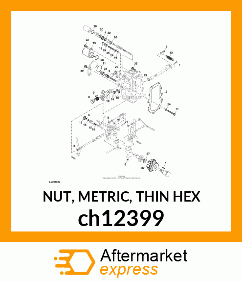 NUT, METRIC, THIN HEX ch12399