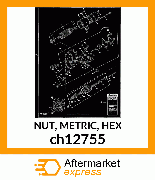 NUT, METRIC, HEX ch12755