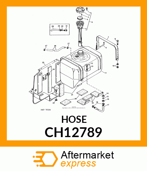 Fuel Line - HOSE, FUEL RETURN (RUBBER) CH12789