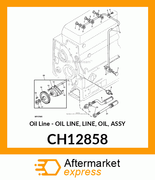 Oil Line - OIL LINE, LINE, OIL, ASSY CH12858