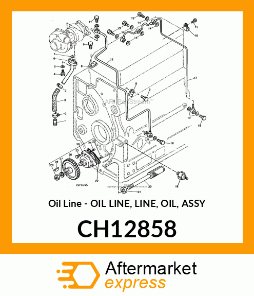 Oil Line - OIL LINE, LINE, OIL, ASSY CH12858