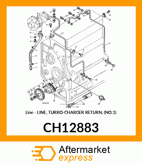 Line - LINE, TURBO-CHARGER RETURN, (NO.1) CH12883