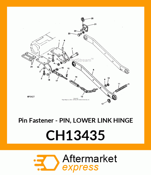 Pin Fastener - PIN, LOWER LINK HINGE CH13435